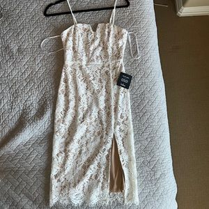 Amazing Allure White Crochet Lace Bodycon Midi Dress by Lulus
